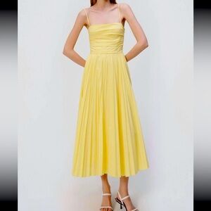 Jonathan Simkhai Yellow Caroline Yellow Midi Dress